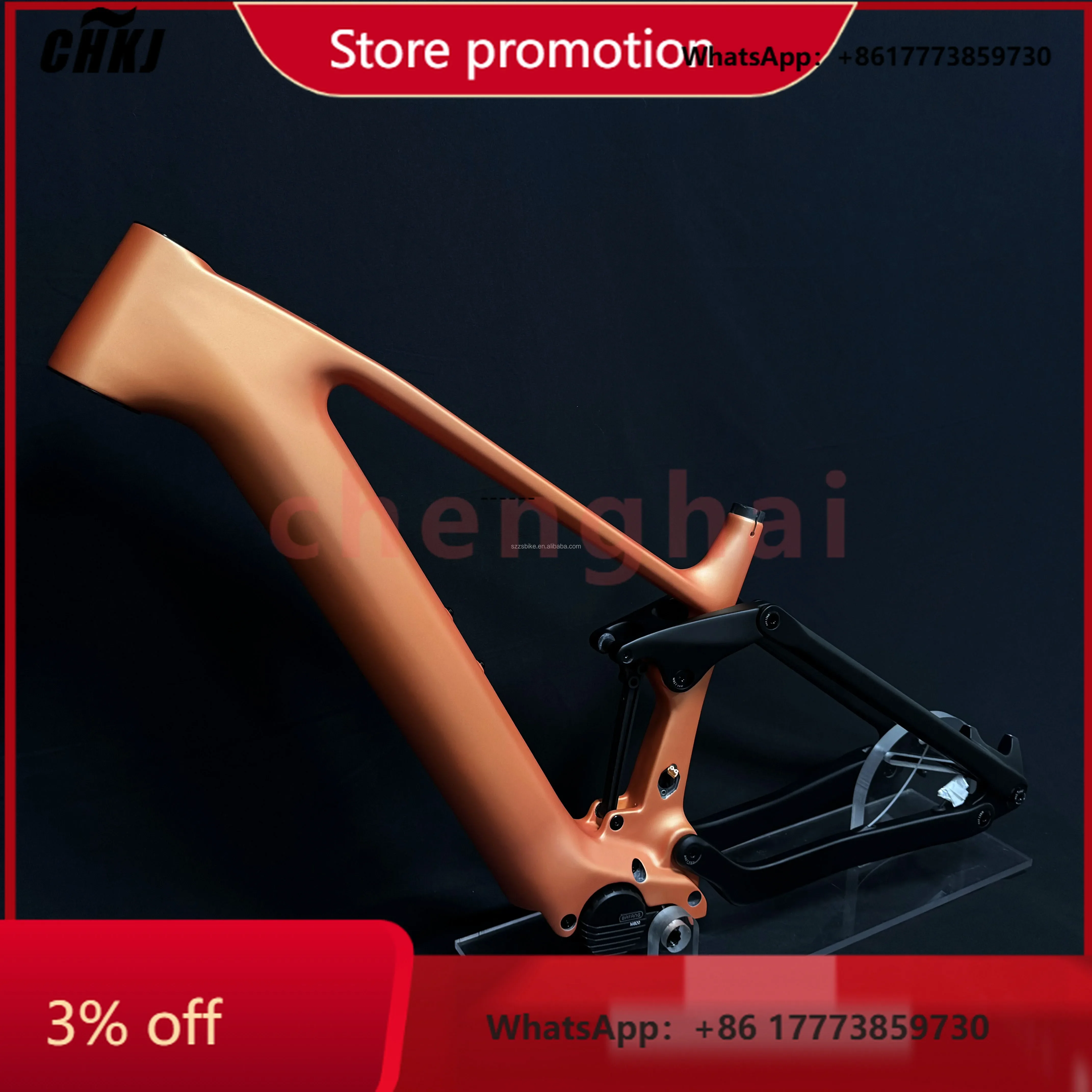 CHKJ for Quality Durable Bafang M820 Suspension E-Bike Frame 29er Carbon Full Suspension Mountain Disc Hot Selling MTB Frame
CHKJ for Quality Durable Bafang M820 Suspension E-Bike Frame 29er Carbon Full Suspension Mountain Disc Hot Selling MTB Frame
