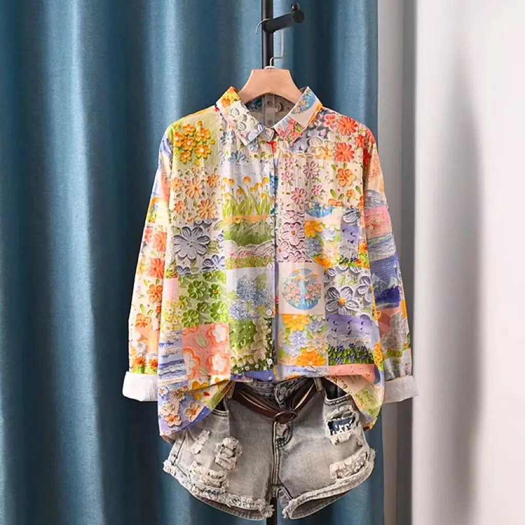 Fashion women's clothing 2024 female top harajuku long sleeve oil painting blouse for womens elegant y2k vintage top
Fashion women's clothing 2024 female top harajuku long sleeve oil painting blouse for womens elegant y2k vintage top
