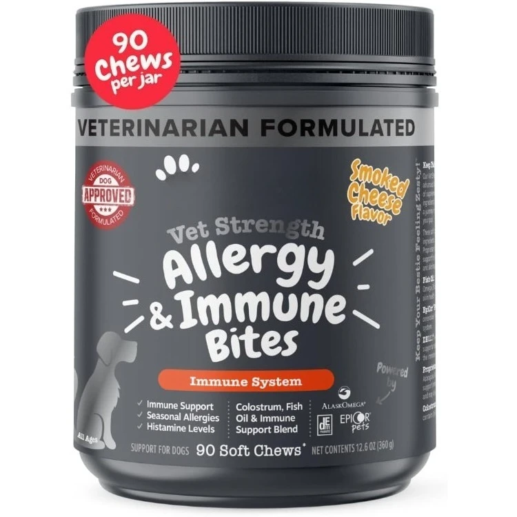 Paws Vet Strength Dog от аллергии, пробиотики для собак для зудящей кожи и ушей, копченый сыр, 90 карат
Paws Vet Strength Dog от аллергии, пробиотики для собак для зудящей кожи и ушей, копченый сыр, 90 карат