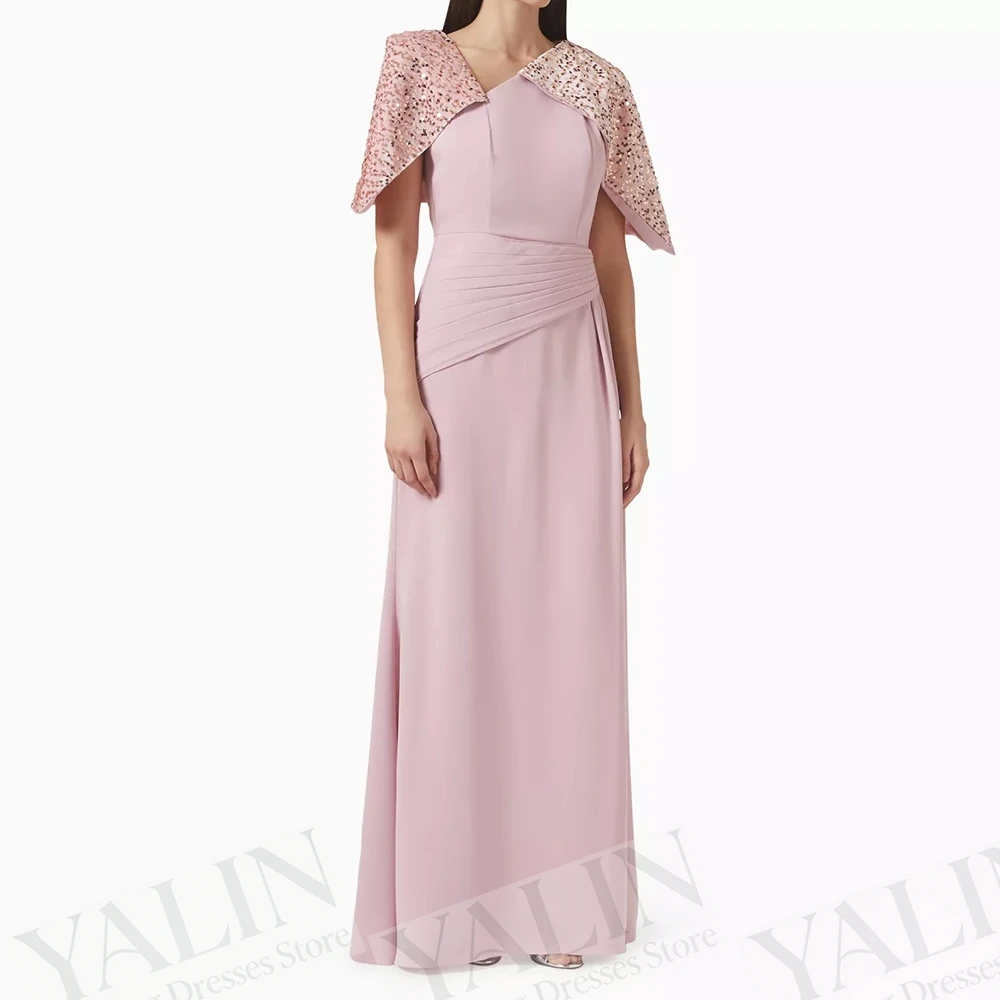 Women's A-line Evening Dresses Floor-length V-neck Sleeveless Prom Gown Fashion Sequined Stole Simple Pleat Customized Gowns
Women's A-line Evening Dresses Floor-length V-neck Sleeveless Prom Gown Fashion Sequined Stole Simple Pleat Customized Gowns