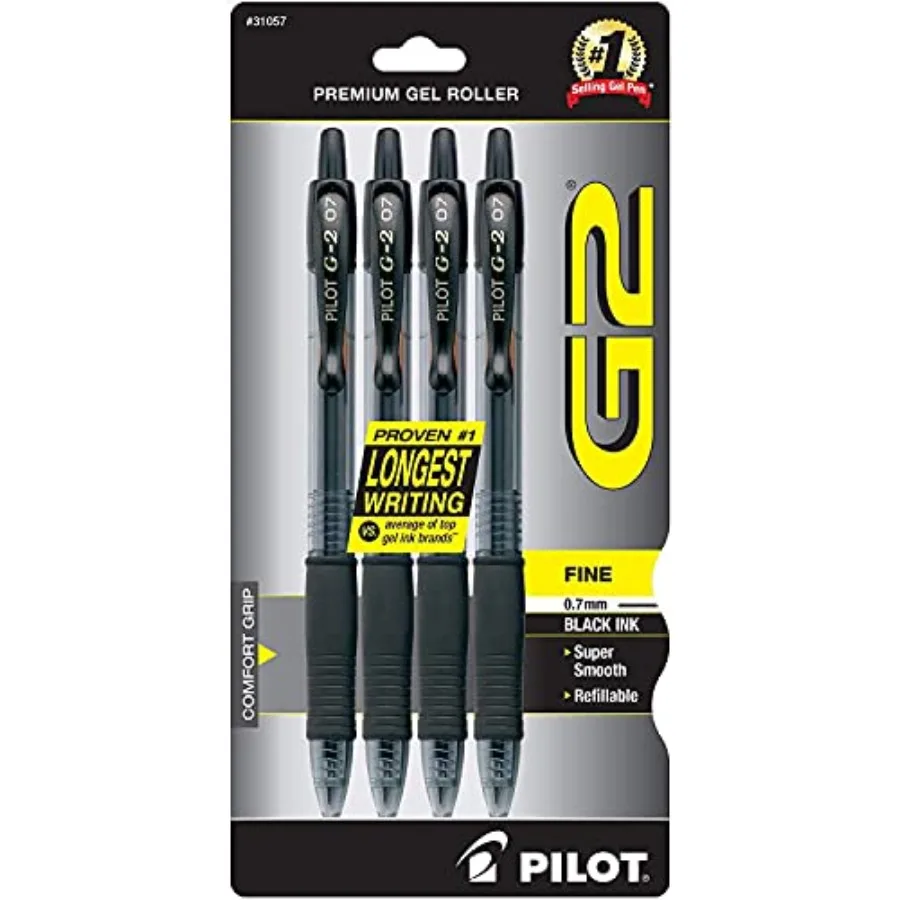 G2 Premium Refillable and Retractable Rolling Ball Gel Pens, Fine Point, Black Ink, 4-Pack 31057
G2 Premium Refillable and Retractable Rolling Ball Gel Pens, Fine Point, Black Ink, 4-Pack 31057