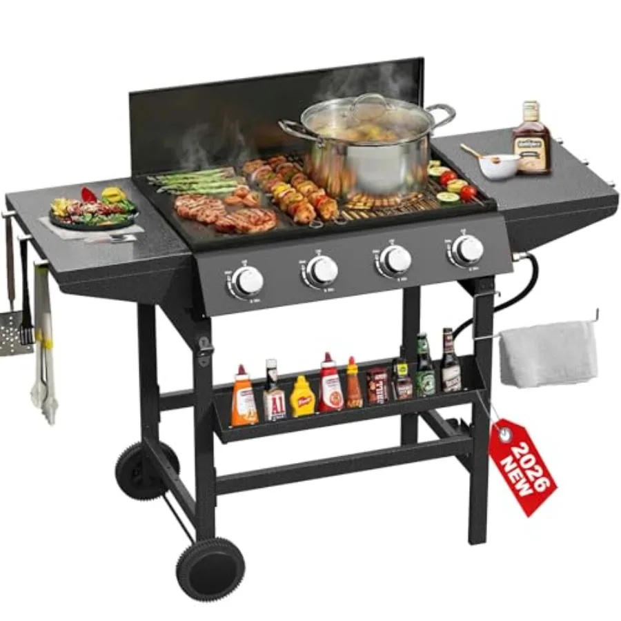 3 in 1 Propane Griddle Grill Stove Combo4-Burner Propane Gas BBQ Grill with Porcelain-Enameled Cast lron Grates and Plate 52 00
3 in 1 Propane Griddle Grill Stove Combo4-Burner Propane Gas BBQ Grill with Porcelain-Enameled Cast lron Grates and Plate 52 00