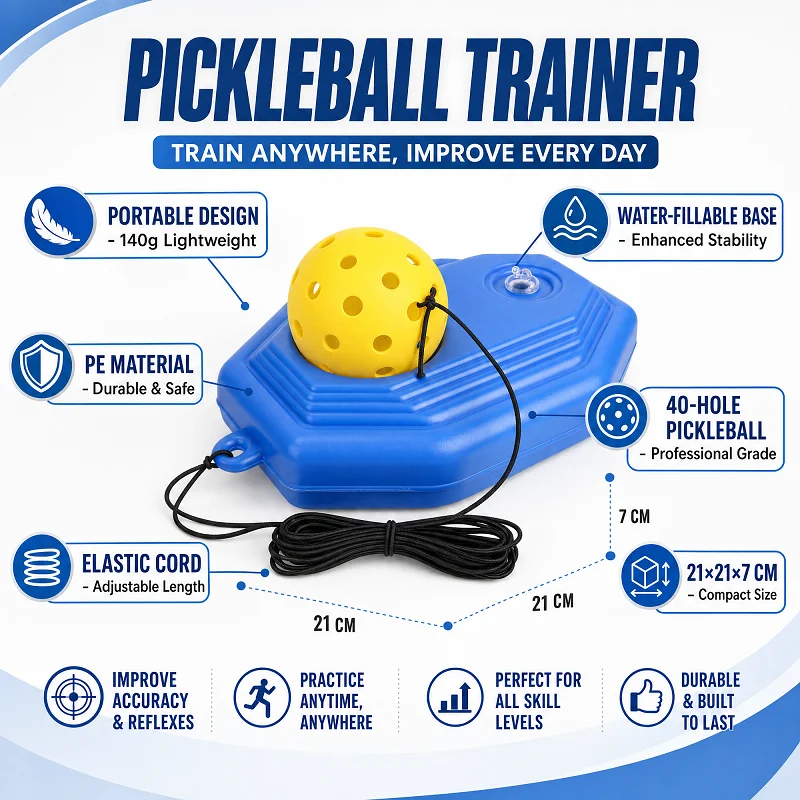 Pickleball Trainer Water Fillable Base 140g 40H Pro PE Cord Adjustable Improve Accuracy Reflexes Train Anywhere All Skill Levels
Pickleball Trainer Water Fillable Base 140g 40H Pro PE Cord Adjustable Improve Accuracy Reflexes Train Anywhere All Skill Levels