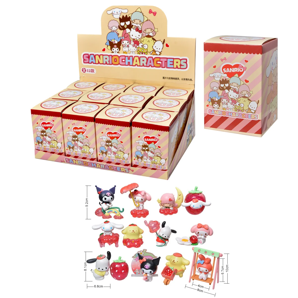 Hot Selling Original 12Pcs/Box Sanrio Strawberry Series Blind Box Cartoon Doll Cute Doll Desktop Ornament Toy Children's Gift
Hot Selling Original 12Pcs/Box Sanrio Strawberry Series Blind Box Cartoon Doll Cute Doll Desktop Ornament Toy Children's Gift