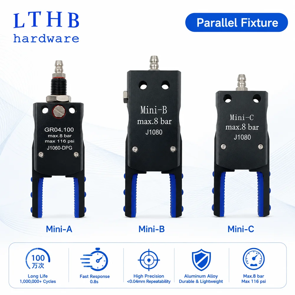 Pneumatic MINI Gripper Parallel Fixture with Silicone Rubber Injection Molding Machine Accessories MINI A Manipulator Clamper
Pneumatic MINI Gripper Parallel Fixture with Silicone Rubber Injection Molding Machine Accessories MINI A Manipulator Clamper