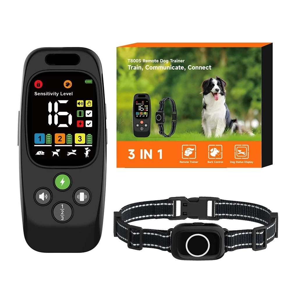 1000M Dog Training Collar Remote Control Rechargeable Electric Dog Anti Barking Collar Biphasic communication shows dog status
1000M Dog Training Collar Remote Control Rechargeable Electric Dog Anti Barking Collar Biphasic communication shows dog status