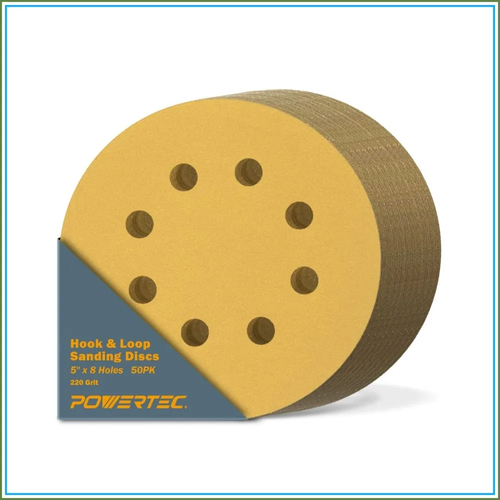 220 Grit 5 Inch 8 Hole Sanding Discs, 50 Pack Hook and Loop for Orbital Sander - Woodworking, Automotive, Drywall
220 Grit 5 Inch 8 Hole Sanding Discs, 50 Pack Hook and Loop for Orbital Sander - Woodworking, Automotive, Drywall