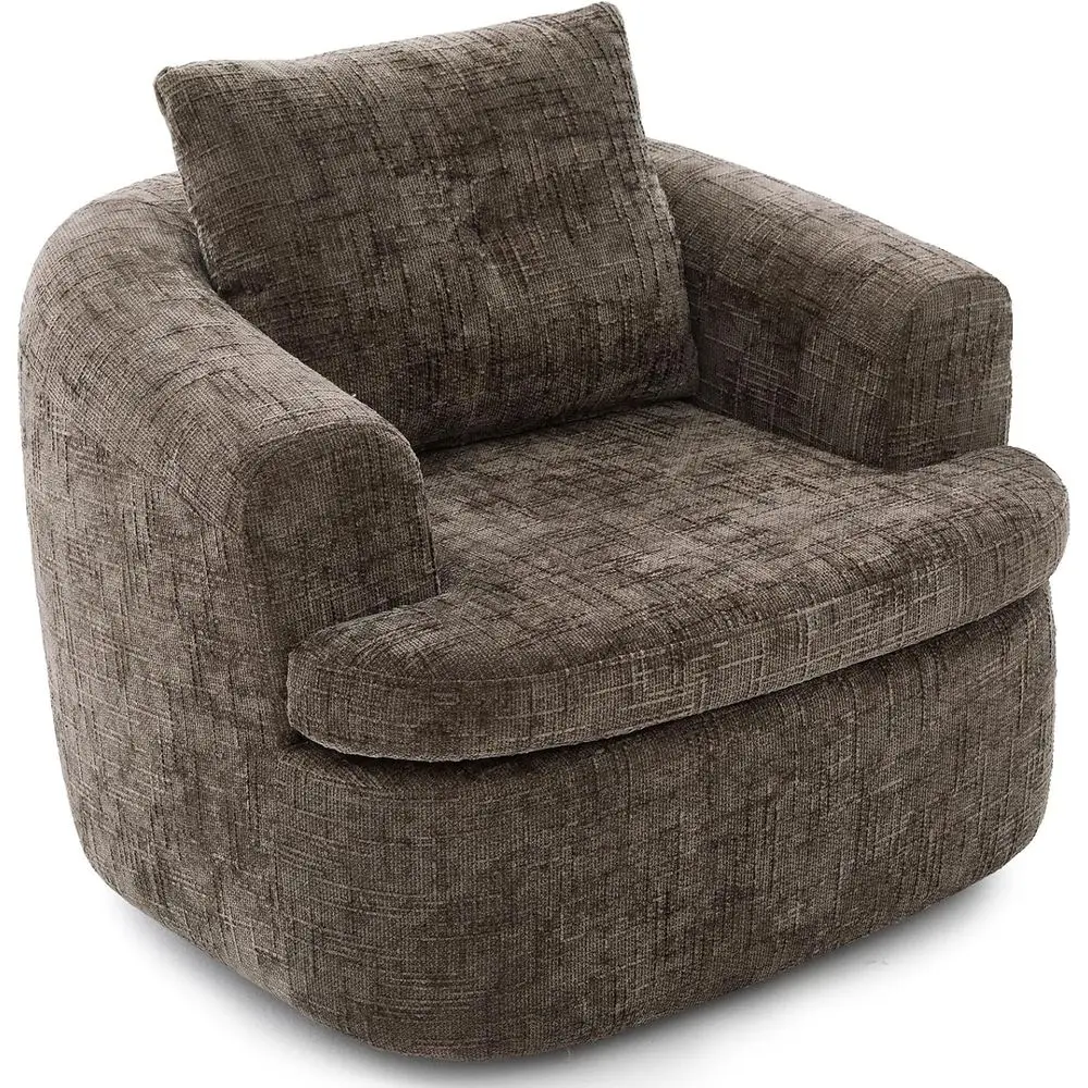 360° Swivel Barrel Chair with Removable Pillow, Dual-Layer Cushion, Ideal for Living or Bedroom (Brown)
360° Swivel Barrel Chair with Removable Pillow, Dual-Layer Cushion, Ideal for Living or Bedroom (Brown)