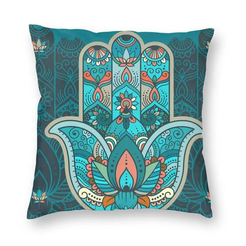Petrol Hamsa Hand of Fatima Henna Design Cushion Cover Two Side Print Throw Pillow Case for Sofa Custom Pillowcase Decoration
Petrol Hamsa Hand of Fatima Henna Design Cushion Cover Two Side Print Throw Pillow Case for Sofa Custom Pillowcase Decoration