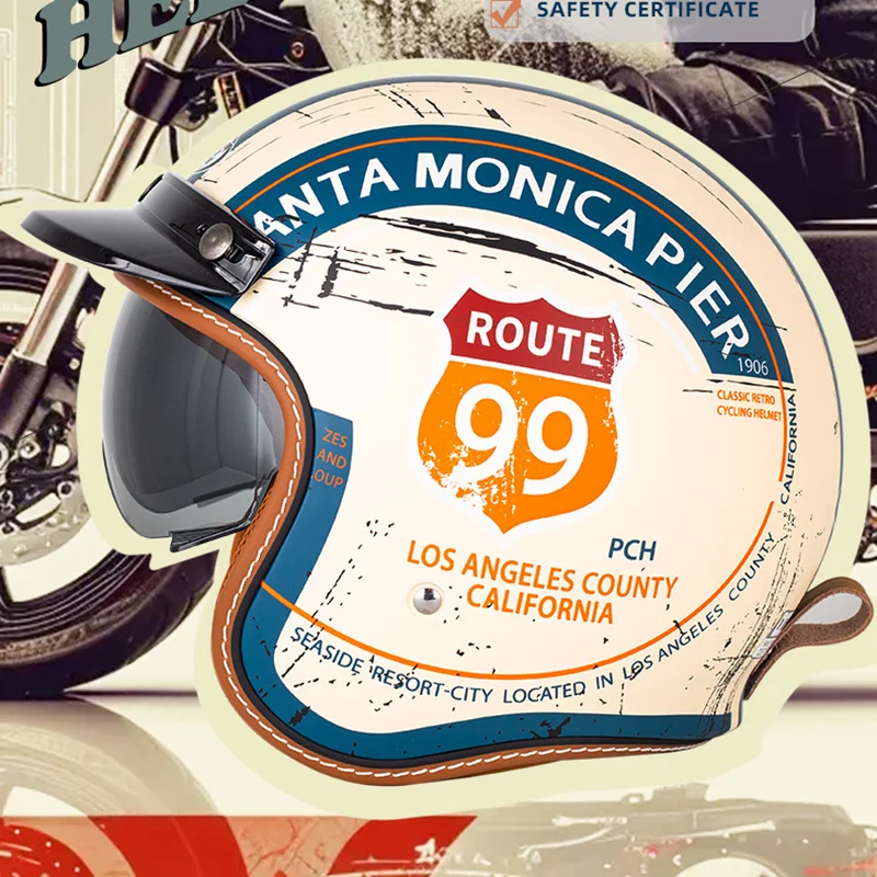 New Vintage Motorcycle Helmet Summer Helmet Electric Vehicle Locomotive Men and Women Outdoor Riding Locomotive Helmet
New Vintage Motorcycle Helmet Summer Helmet Electric Vehicle Locomotive Men and Women Outdoor Riding Locomotive Helmet