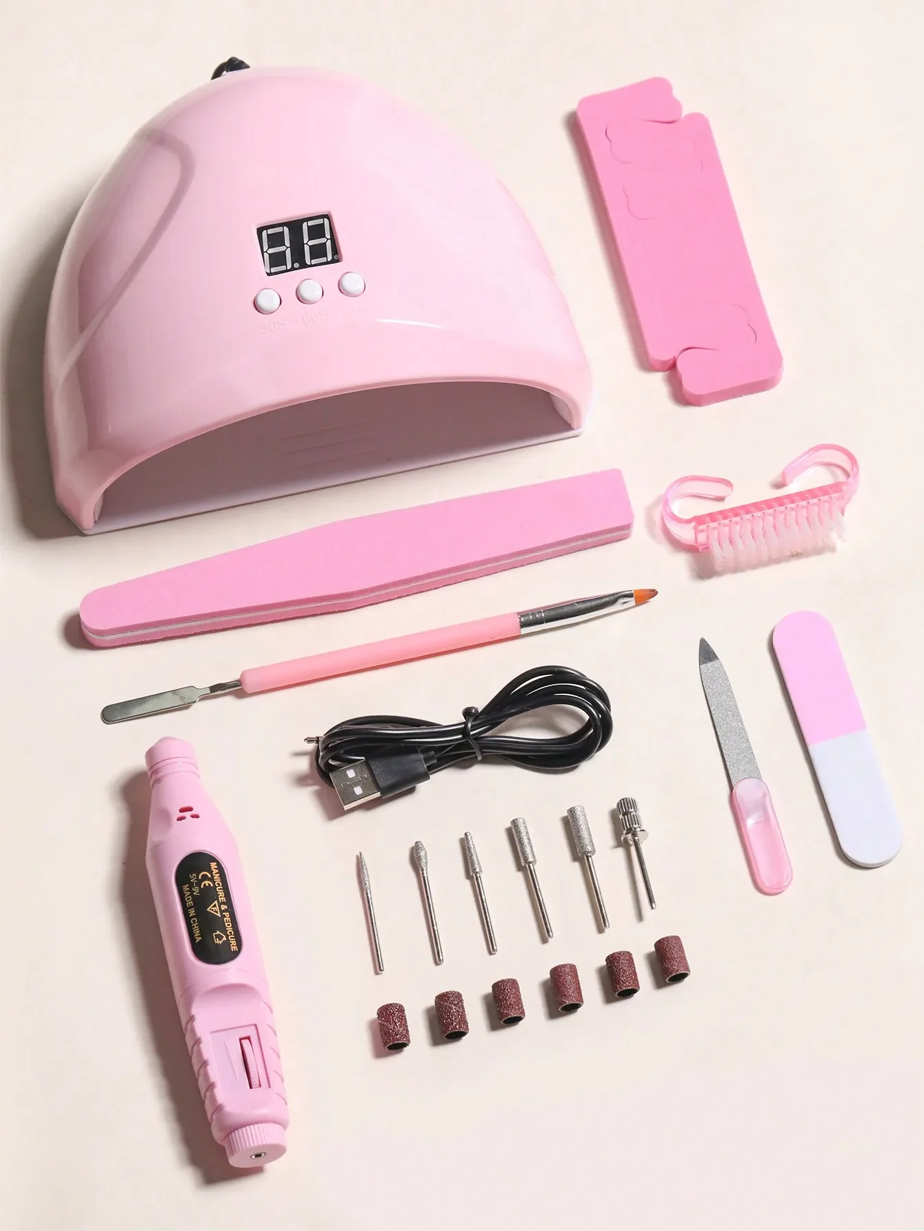 15-Piece Nail Care Set: UV/LED Nail Lamp, Nail Polish Remover, Nail Drill, Drill Bit, Extension Glue Pen, Nail Powder Brus
15-Piece Nail Care Set: UV/LED Nail Lamp, Nail Polish Remover, Nail Drill, Drill Bit, Extension Glue Pen, Nail Powder Brus