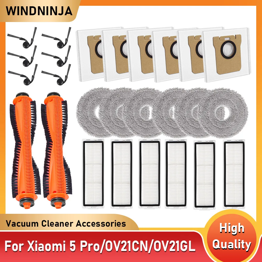Mop Cloth Dust Bags HEPA Filter Side Brush Main Brush Dust Bag Fit For Xiaomi 5 Pro/OV21CN/OV21GL Robot Vacuum Replacement Part
Mop Cloth Dust Bags HEPA Filter Side Brush Main Brush Dust Bag Fit For Xiaomi 5 Pro/OV21CN/OV21GL Robot Vacuum Replacement Part