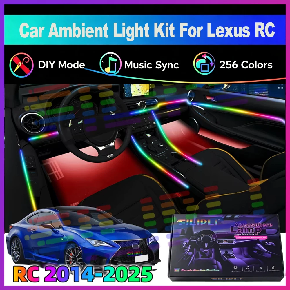 18-in-1 RGB Symphony Car Ambient Interior LED Multiple Modes Decoration Atmosphere Lights App Control For Lexus RC 2014-2025
18-in-1 RGB Symphony Car Ambient Interior LED Multiple Modes Decoration Atmosphere Lights App Control For Lexus RC 2014-2025