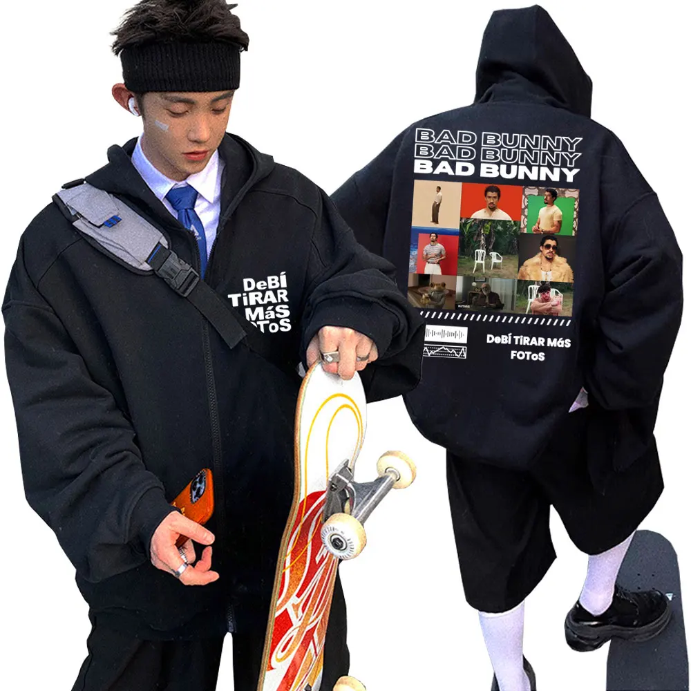Rapper Bad Bunny Music Album DTMF DeBi TiRAR MaS FOToS Zipper Hoodie Men Women Hip Hop Fashion Zip Up Jacket Men's Streetwear
Rapper Bad Bunny Music Album DTMF DeBi TiRAR MaS FOToS Zipper Hoodie Men Women Hip Hop Fashion Zip Up Jacket Men's Streetwear