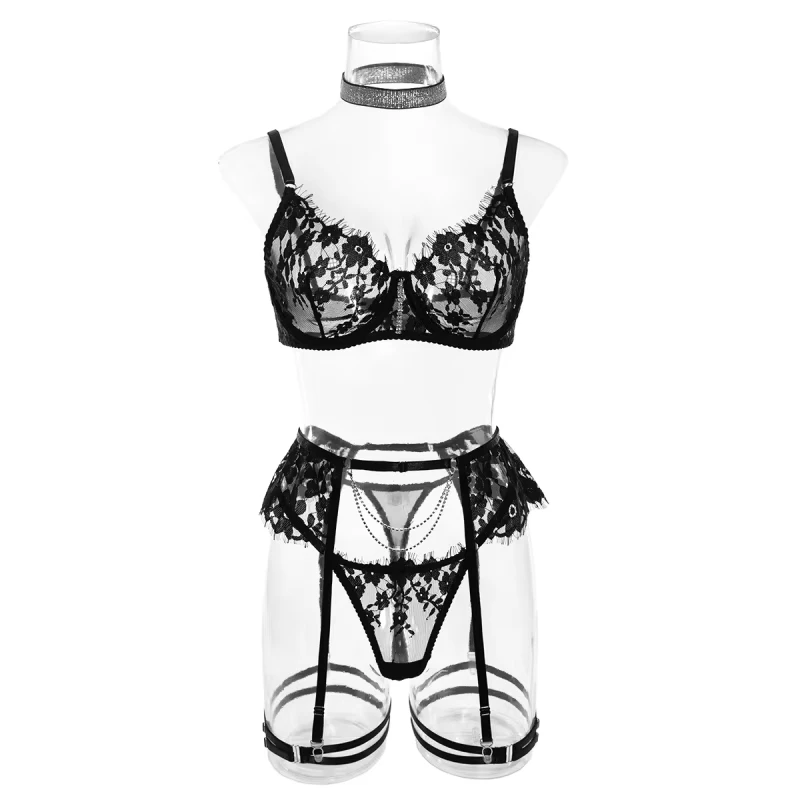 Bikini with lace and rhinestone neckband, five-piece swimsuit lingerie set, sexy clothing
Bikini with lace and rhinestone neckband, five-piece swimsuit lingerie set, sexy clothing