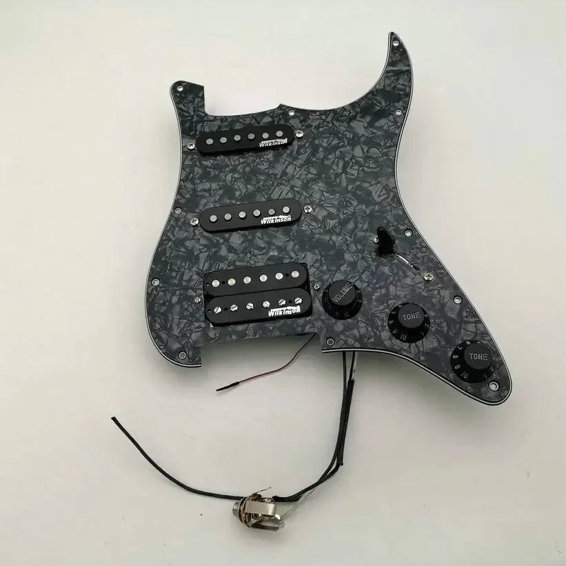 Wilkinson SSH Loaded Pickguard, Black Pearl Strat Style Guitar Pickguard with Single Coil & Humbucker Pickups
Wilkinson SSH Loaded Pickguard, Black Pearl Strat Style Guitar Pickguard with Single Coil & Humbucker Pickups