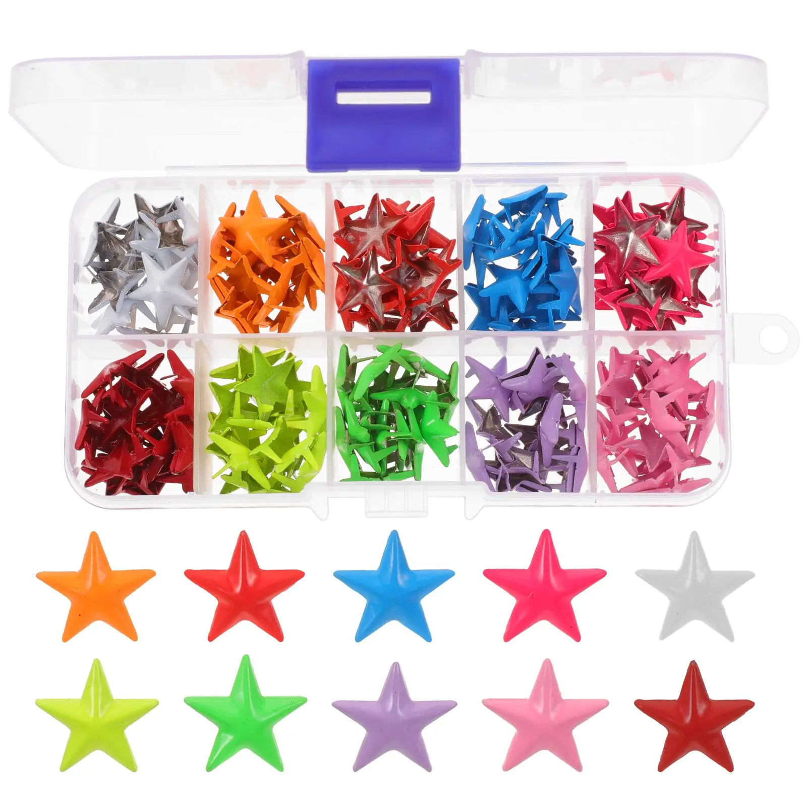 100 Pcs Five-pointed Star Nails Fasteners for Crafts Zinc Alloy Rivets Metal Clothing Stud
100 Pcs Five-pointed Star Nails Fasteners for Crafts Zinc Alloy Rivets Metal Clothing Stud