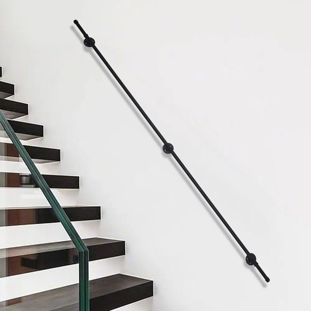 Steel Pipe Stair Handrail Staircase Handrail Outdoor 8 FT Black for Wall Mount
Steel Pipe Stair Handrail Staircase Handrail Outdoor 8 FT Black for Wall Mount