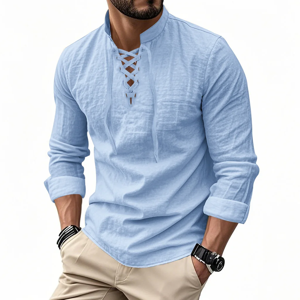 Men's Vintage V-neck T-shirt Cotton Linen Pirate Medieval Viking Gothic Tops Shirts Long Sleeved Cospaly Halloween Party Top
Men's Vintage V-neck T-shirt Cotton Linen Pirate Medieval Viking Gothic Tops Shirts Long Sleeved Cospaly Halloween Party Top