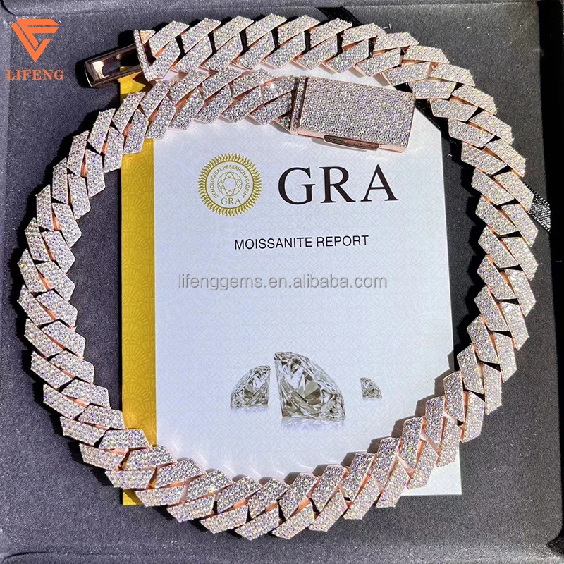 Customization Hip Hop Cuban Link Chain Necklace 18mm White Gold Plated Iced Out Moissanite Diamond Cuban Chain For Men
Customization Hip Hop Cuban Link Chain Necklace 18mm White Gold Plated Iced Out Moissanite Diamond Cuban Chain For Men