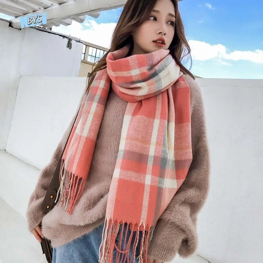 Soft Classic Plaid Scarf Cold-proof Korean Style Knitted Wool Shawl Contrast Color Acrylic Fibers Long Neckscarf with Tassel
Soft Classic Plaid Scarf Cold-proof Korean Style Knitted Wool Shawl Contrast Color Acrylic Fibers Long Neckscarf with Tassel