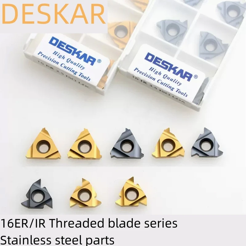 Оригинальные резьбовые лезвия DESKAR 16ER/16IR, 8 Вт/11 Вт/24 Вт, твердосплавные вставки для токарных станков с ЧПУ, специальные материалы, используемые для стальных деталей 11ER
Оригинальные резьбовые лезвия DESKAR 16ER/16IR, 8 Вт/11 Вт/24 Вт, твердосплавные вставки для токарных станков с ЧПУ, специальные материалы, используемые для стальных деталей 11ER