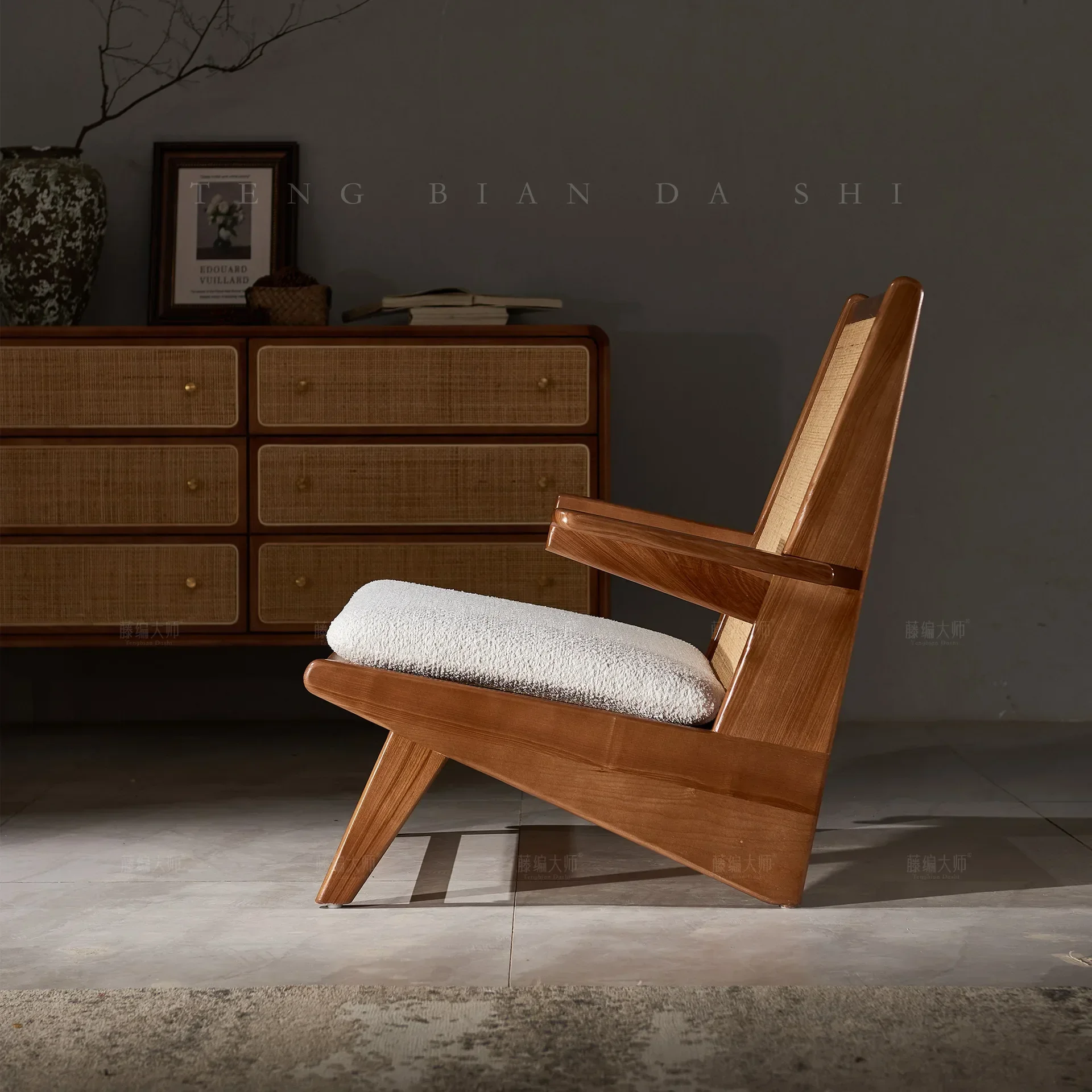 Nordic rattan leisure chair single chair solid wood living room sofa wabi wind furniture balcony chair
Nordic rattan leisure chair single chair solid wood living room sofa wabi wind furniture balcony chair