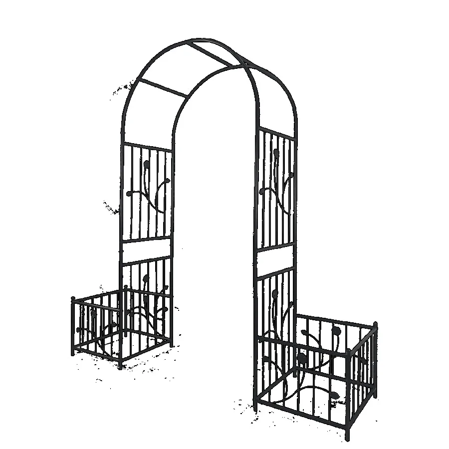 Outdoor metal garden arch for climbing plants, black finish, 79.5'' W x 86.6'' H, includes two plant stands, rust-resistant and
Outdoor metal garden arch for climbing plants, black finish, 79.5'' W x 86.6'' H, includes two plant stands, rust-resistant and