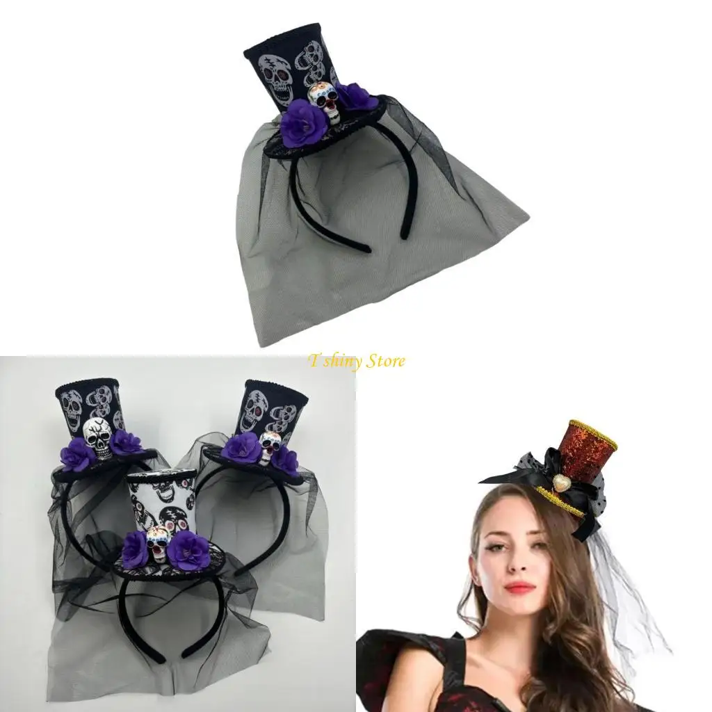 N58F Spooky Halloween Hair Accessory Skull Headband with Sheer Veil Hairpieces Party Ornament for Themed Gatherings
N58F Spooky Halloween Hair Accessory Skull Headband with Sheer Veil Hairpieces Party Ornament for Themed Gatherings