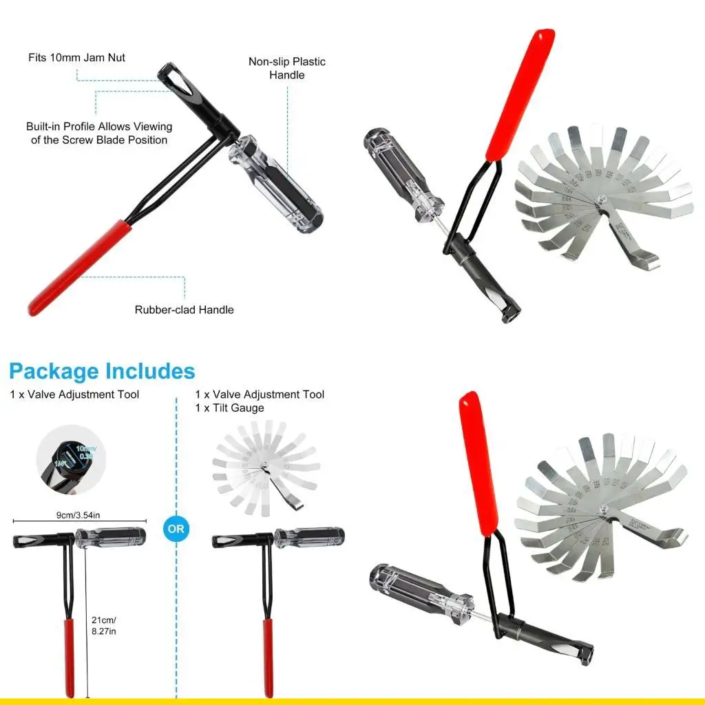 SZCH Metal Valves Space Setting Tool with Slot Screwdriver Blade Valves Tappet Adjust for Accurate Valves Clearance Adjustment
SZCH Metal Valves Space Setting Tool with Slot Screwdriver Blade Valves Tappet Adjust for Accurate Valves Clearance Adjustment