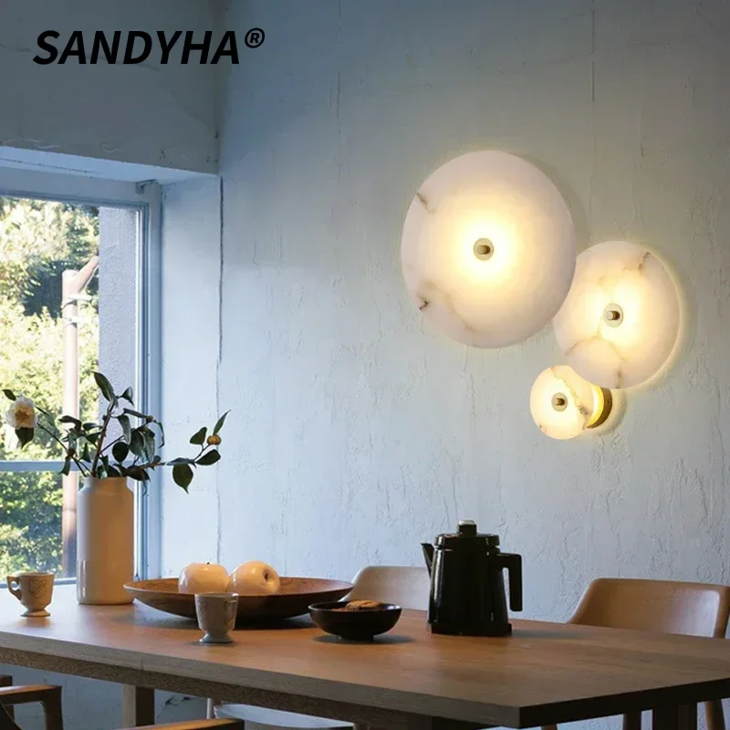 SANDYHA Modern Circular Minimalist Marble Wall Lamp Corridor Marble Parlor Atmosphere LED Marble Light Decorative Lighting
SANDYHA Modern Circular Minimalist Marble Wall Lamp Corridor Marble Parlor Atmosphere LED Marble Light Decorative Lighting