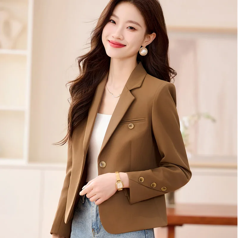 NAVIU Fashion Women New Blazer Temperament Slim Long Sleeve Casual Formal Jacket Office Ladies Work Tops Coffee Green Black
NAVIU Fashion Women New Blazer Temperament Slim Long Sleeve Casual Formal Jacket Office Ladies Work Tops Coffee Green Black