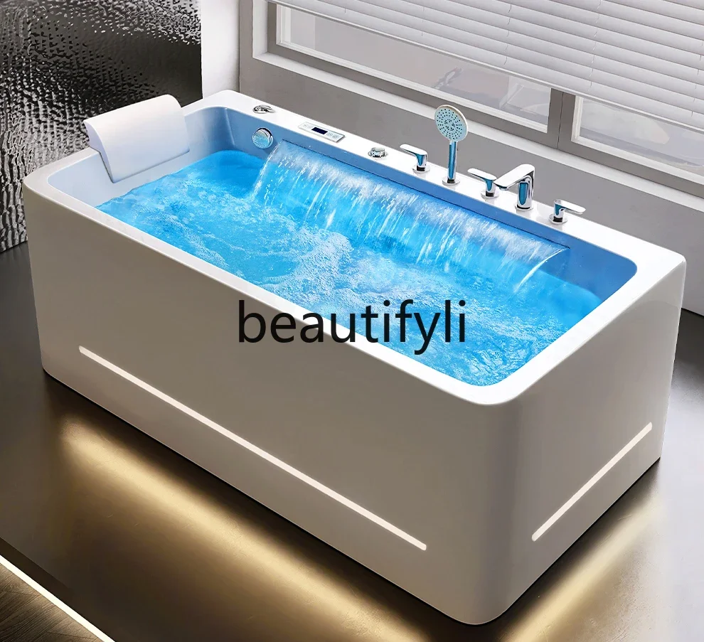 Acrylic intelligent massage adult bathtub constant temperature heating freestanding Japanese bath 
Acrylic intelligent massage adult bathtub constant temperature heating freestanding Japanese bath