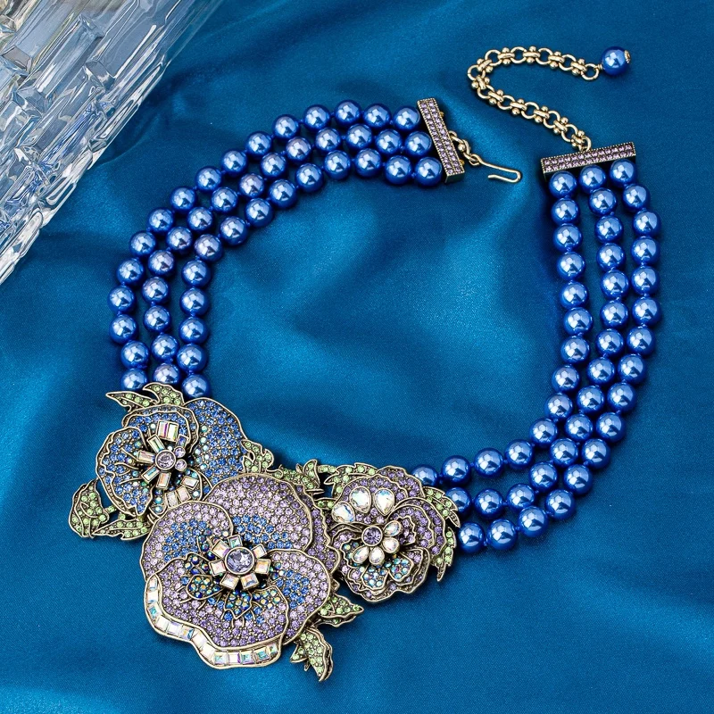 European and American Fashion Trend Antique Pearl Full Diamond Flower Series Necklace
European and American Fashion Trend Antique Pearl Full Diamond Flower Series Necklace