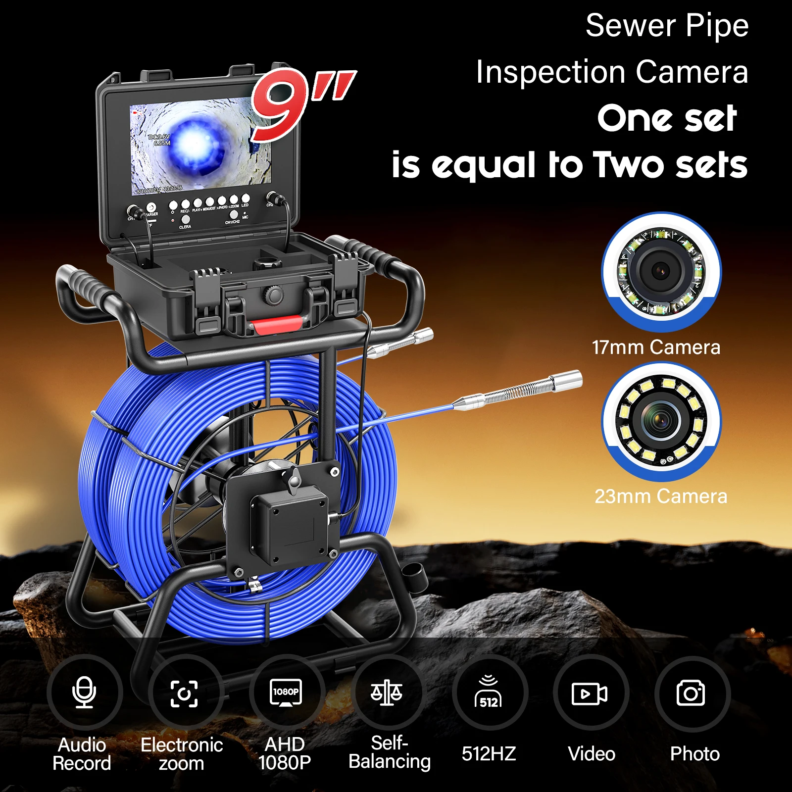 waterproof sewer endoscope camera: 1080P AHD Video with Audio Recording,16GB TF Card & 4500mAh Portable Battery, IPS LCD Screen
waterproof sewer endoscope camera: 1080P AHD Video with Audio Recording,16GB TF Card & 4500mAh Portable Battery, IPS LCD Screen