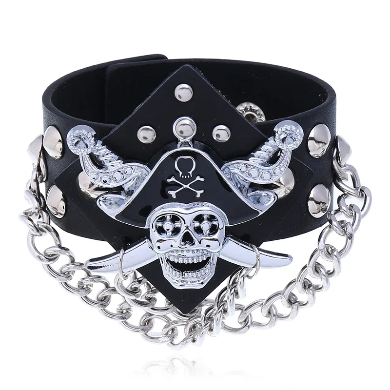 bracelet pirate Skull Leather Bracelet Pirate Ghost Head Chain Wide Leather Bracelet Bracelet
bracelet pirate Skull Leather Bracelet Pirate Ghost Head Chain Wide Leather Bracelet Bracelet