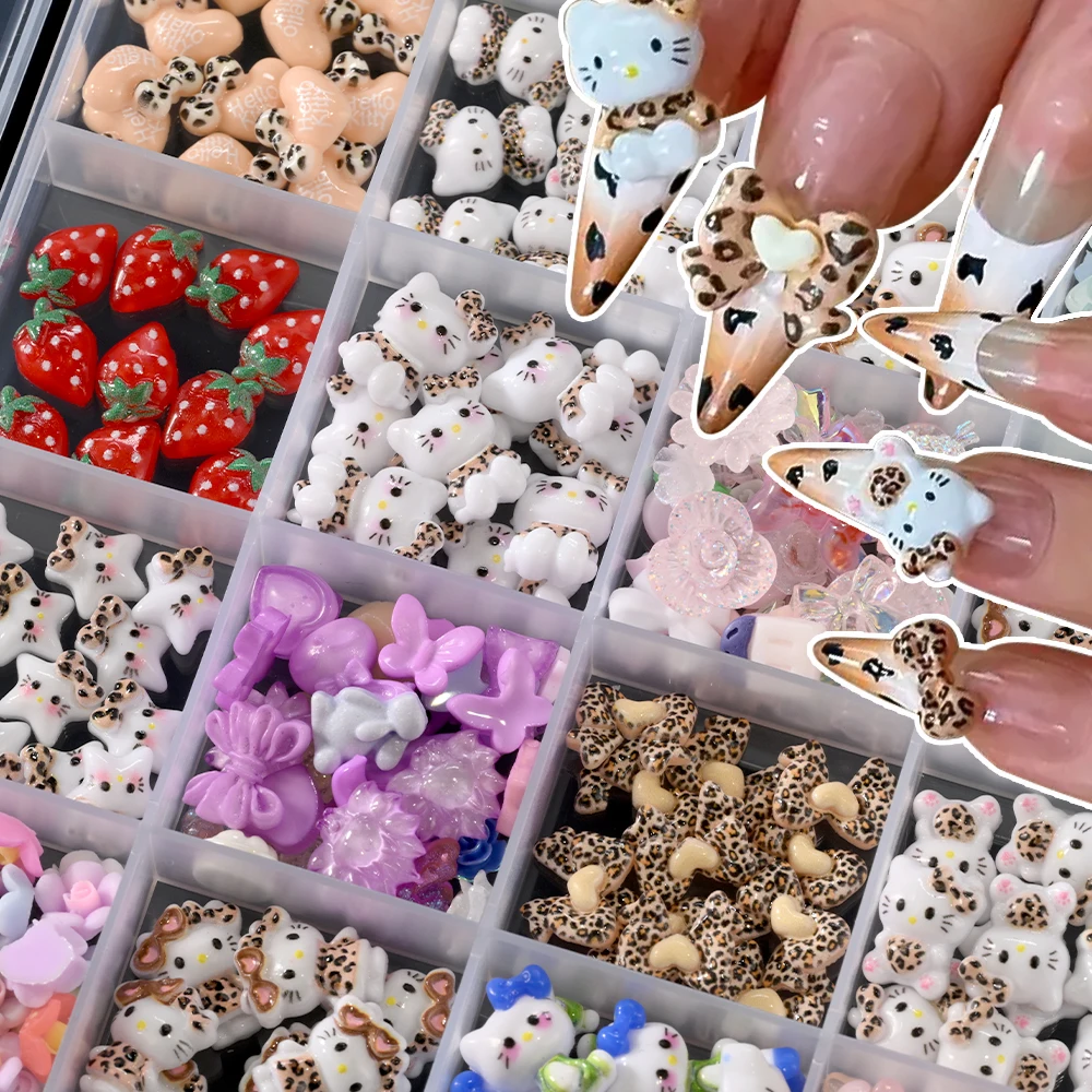 12/24Grids 3D Cute Leopard Print HelloKitty Nail Charms Cartoon Kitty Cat Bow Nail Art Rhinestones Jewelry Leopard Cat Nail Gems
12/24Grids 3D Cute Leopard Print HelloKitty Nail Charms Cartoon Kitty Cat Bow Nail Art Rhinestones Jewelry Leopard Cat Nail Gems