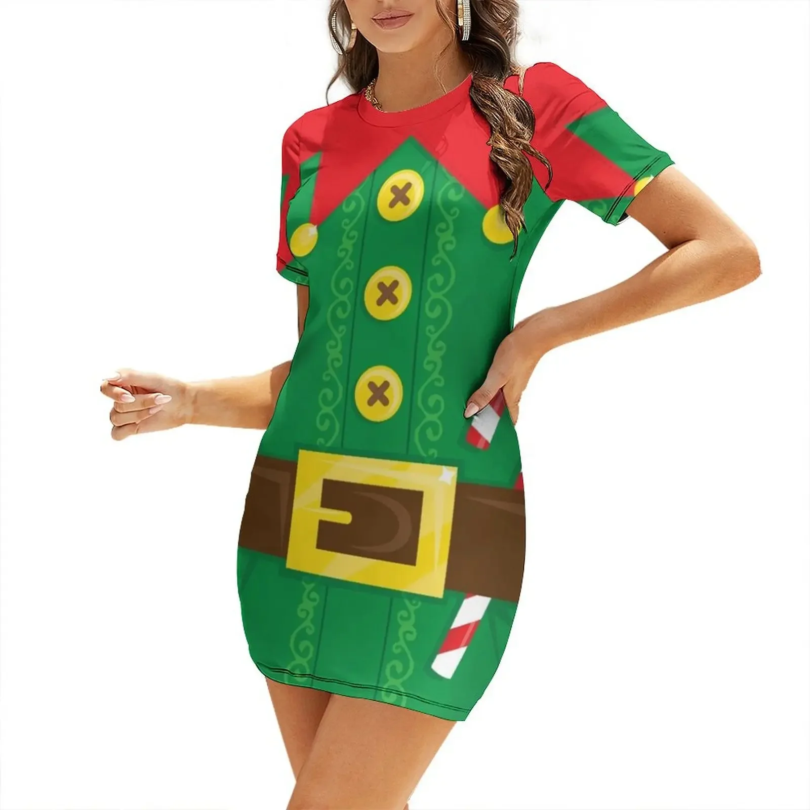 Xmas Elf Belly Short-Sleeved Dress dress for women summer Women's summer dresses
Xmas Elf Belly Short-Sleeved Dress dress for women summer Women's summer dresses