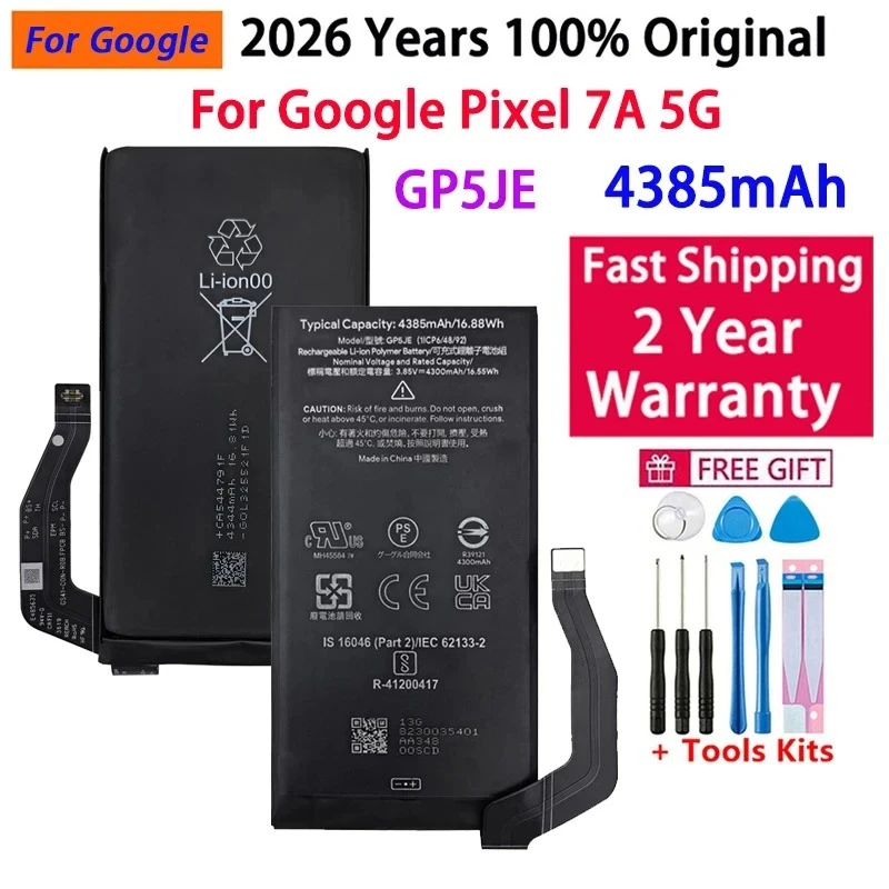 High Quality New 4385mAh GP5JE battery For HTC Pixel 7A 5G Phone Replacement Battery GP5JE For Google Pixel 7A Batteries Bateria
High Quality New 4385mAh GP5JE battery For HTC Pixel 7A 5G Phone Replacement Battery GP5JE For Google Pixel 7A Batteries Bateria