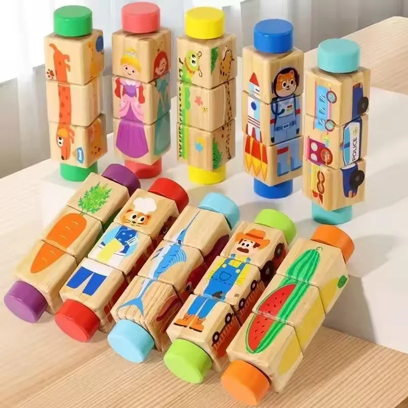 Rotating Wooden Puzzle Cartoon Animal/Fruit/Vehicle Cognition Matching Puzzle Game Montessori Educational Toys for Children
Rotating Wooden Puzzle Cartoon Animal/Fruit/Vehicle Cognition Matching Puzzle Game Montessori Educational Toys for Children
