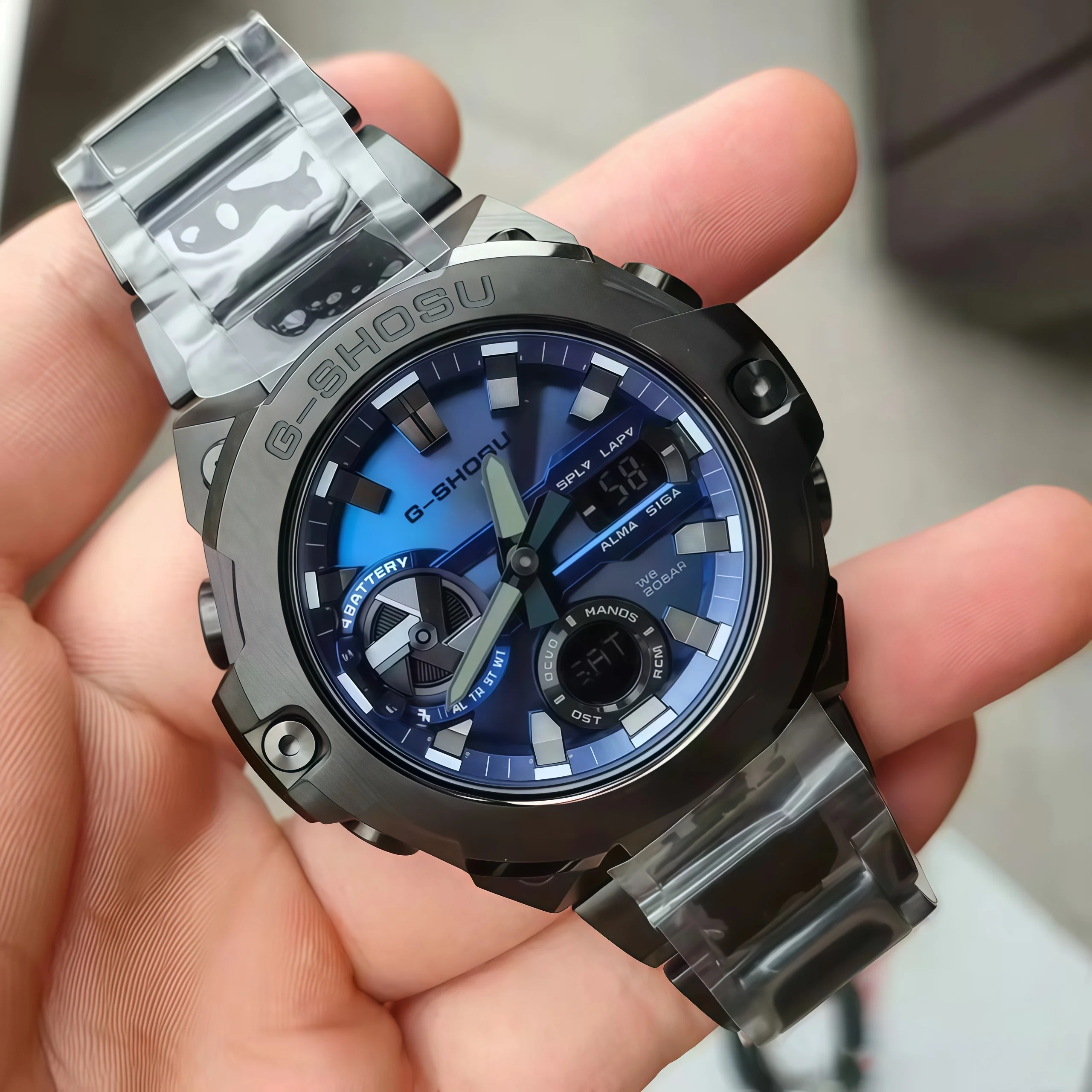 11 Unisex Sports Watch Iced Out Watch Full-Featured World Time Folding Clasp Dual Display Oak Series
11 Unisex Sports Watch Iced Out Watch Full-Featured World Time Folding Clasp Dual Display Oak Series