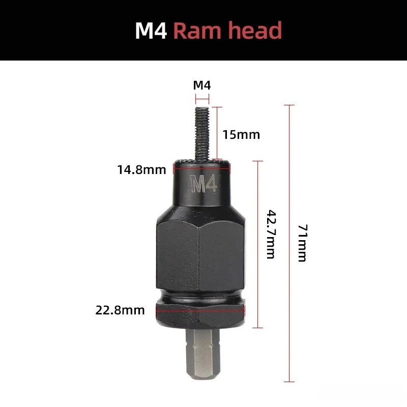 Pneumatic M12 Self-Locking Rivet Nut Gun Head with Replacement Mandrel for Pneumatic and Cordless Rivet Nut Tools
Pneumatic M12 Self-Locking Rivet Nut Gun Head with Replacement Mandrel for Pneumatic and Cordless Rivet Nut Tools