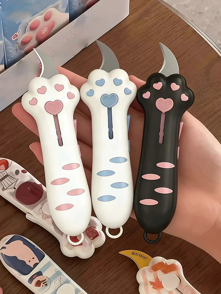 Cute Cartoon Cat Paw Retractable Utility Knife, Pocket Size Package Unboxing Cutter with Keyring, Portable Mini Box Cutter for G
Cute Cartoon Cat Paw Retractable Utility Knife, Pocket Size Package Unboxing Cutter with Keyring, Portable Mini Box Cutter for G