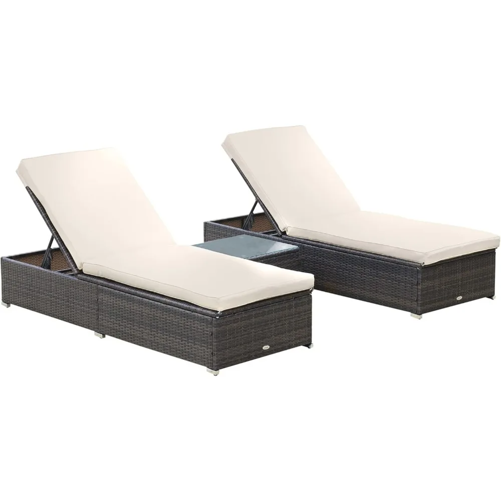 Chaise Lounge Chair Set of 2 with 5 Angle Backrest, Outdoor Coffee Table, Water Repellent Cushions, PE Rattan Wicker Poolside C
Chaise Lounge Chair Set of 2 with 5 Angle Backrest, Outdoor Coffee Table, Water Repellent Cushions, PE Rattan Wicker Poolside C