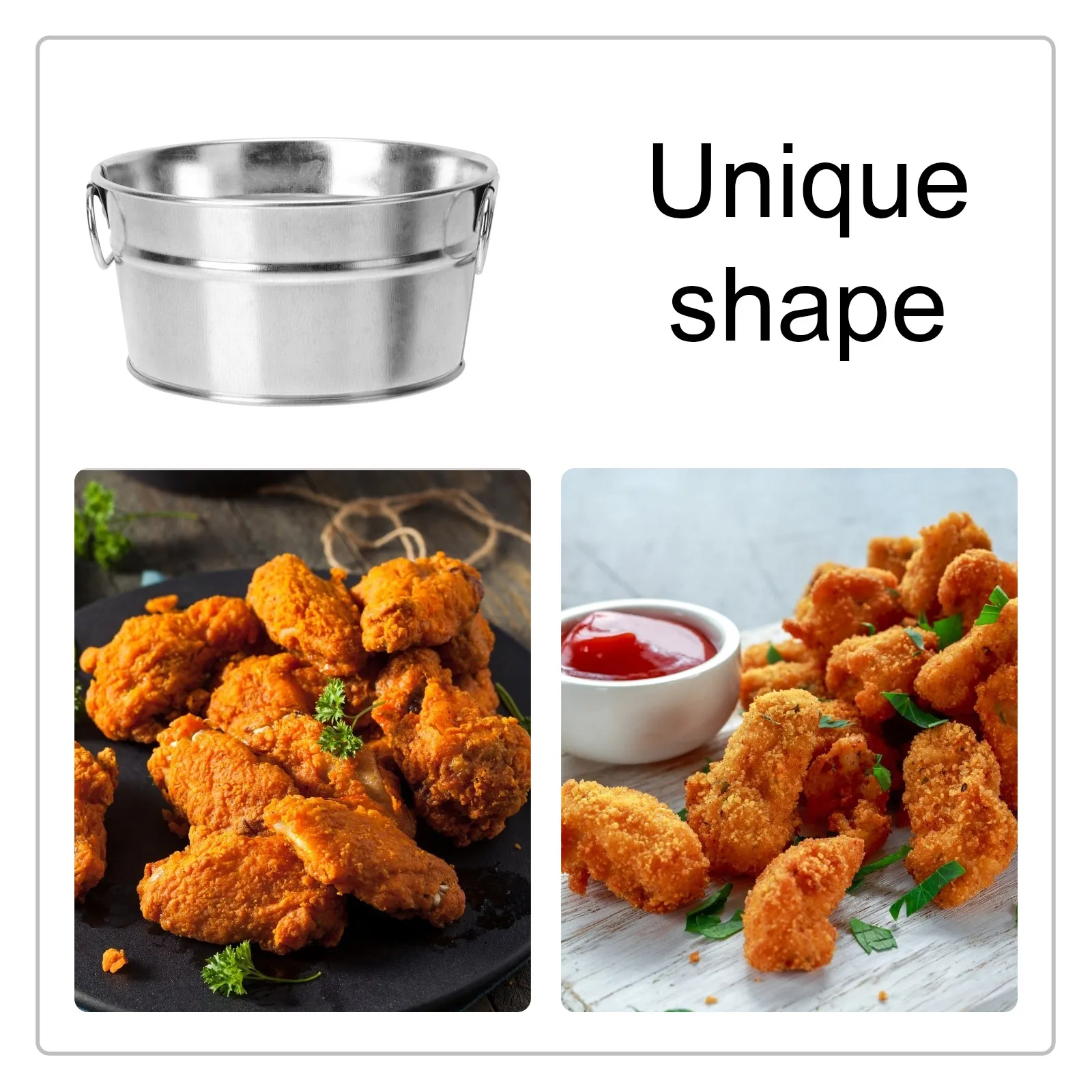 1Pcs Chicken Bucket Stainless Steel Snack Food Container for Restaurant Hotel Home Use French Fries Ice Storage Bucket
1Pcs Chicken Bucket Stainless Steel Snack Food Container for Restaurant Hotel Home Use French Fries Ice Storage Bucket