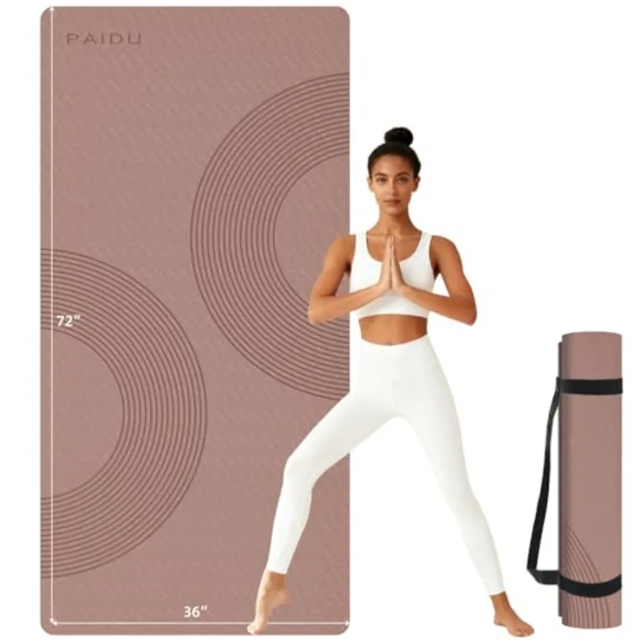 Large Yoga Mat, 72" x 36" x 2/5" 10MM Thick Non-Slip Exercise Mat, SGS-Certified POE Material, Ideal for Home Gym, Yoga, Pilate
Large Yoga Mat, 72" x 36" x 2/5" 10MM Thick Non-Slip Exercise Mat, SGS-Certified POE Material, Ideal for Home Gym, Yoga, Pilate