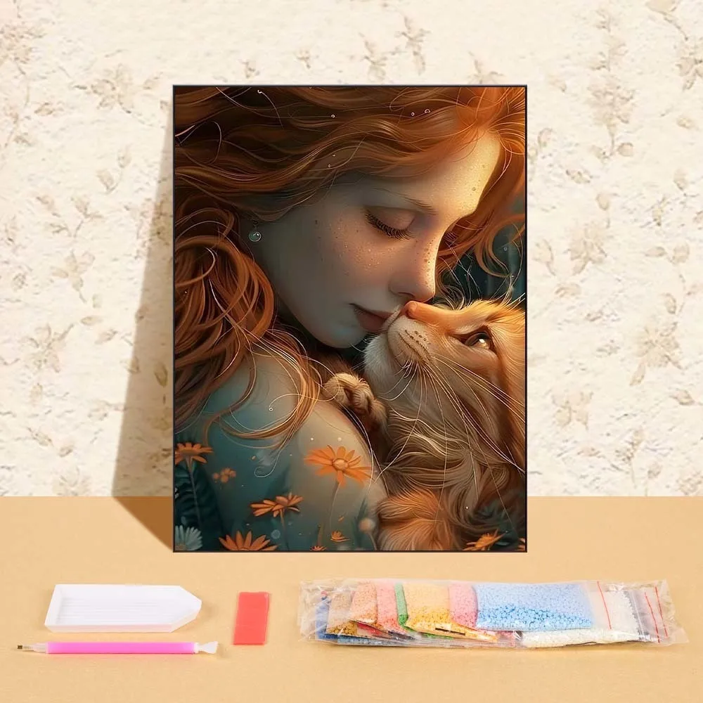 DIY Diamond Mosaic Handmade 5D Diamond Art Painting Woman Cat Picture Rhinestone Embroidery Kits Personalized Gift Wall Art
DIY Diamond Mosaic Handmade 5D Diamond Art Painting Woman Cat Picture Rhinestone Embroidery Kits Personalized Gift Wall Art