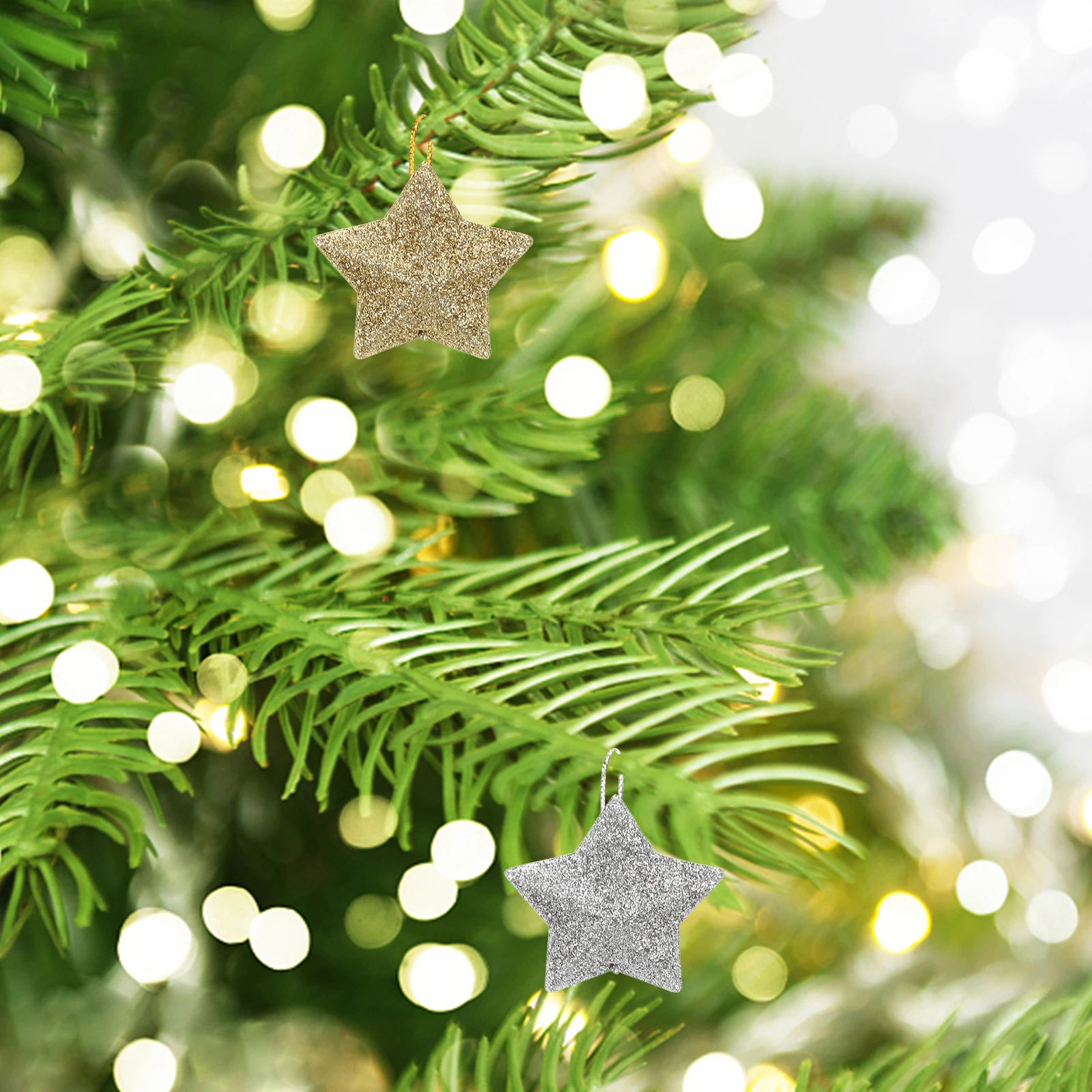 60 Pcs Christmas Decoration Pendant Five Pointed Star Tree Pendants Backdrop Plastic Decorative Ornament 
60 Pcs Christmas Decoration Pendant Five Pointed Star Tree Pendants Backdrop Plastic Decorative Ornament