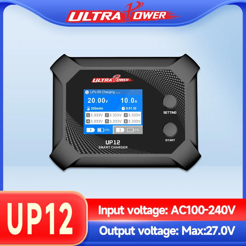 UP12 SMART 200W Dual-Channel Balance Charger 2.4'' IPS Screen 10A Fast Charging for LiPo/LiFe/LiHV with Temp Control Fan Multipl
UP12 SMART 200W Dual-Channel Balance Charger 2.4'' IPS Screen 10A Fast Charging for LiPo/LiFe/LiHV with Temp Control Fan Multipl
