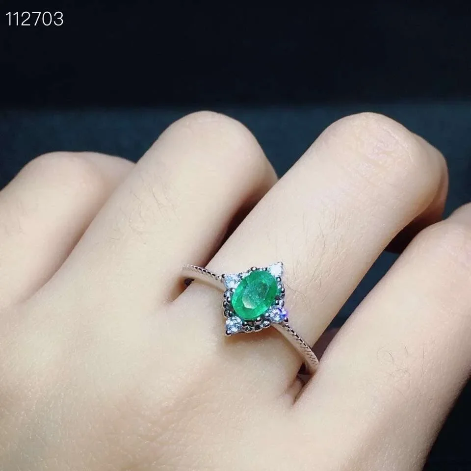 Simple 925 Silver Emerald Ring for Daily Wear 4mm*6mm 100% Natural Emerald Silver Ring Sterling Silver Emerald Jewelry
Simple 925 Silver Emerald Ring for Daily Wear 4mm*6mm 100% Natural Emerald Silver Ring Sterling Silver Emerald Jewelry